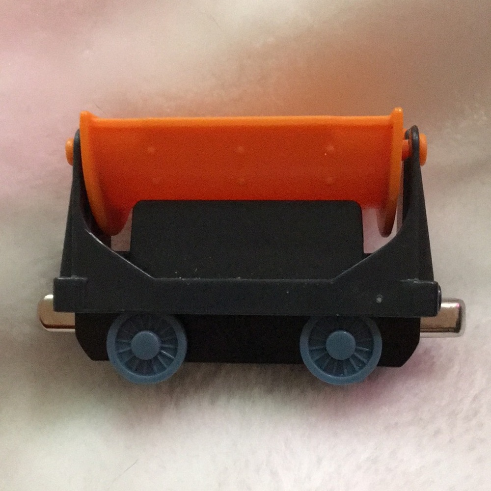 Orange and Black Toy Train Car